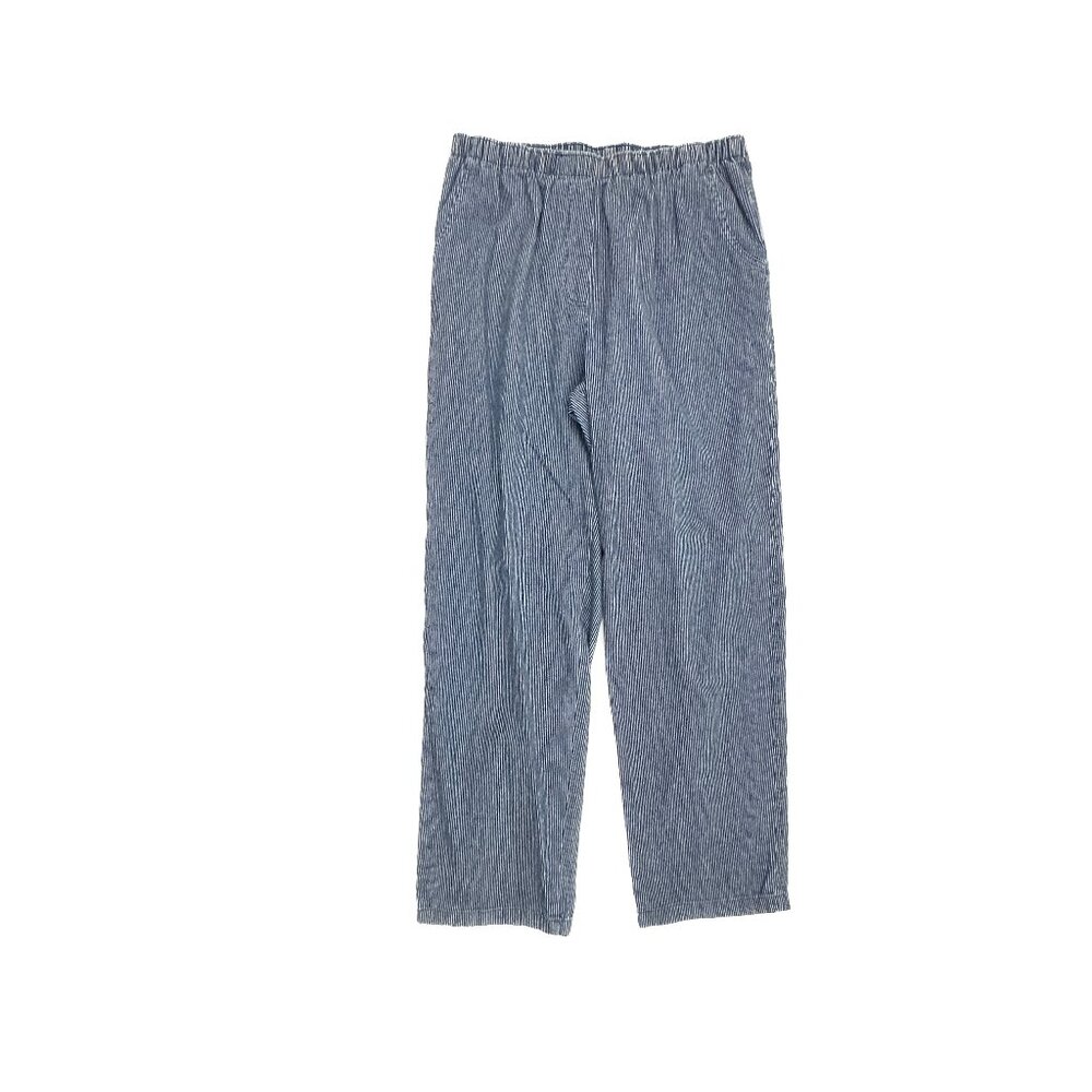 Allison Daley Pull On Straight Women's size 10 Pinstripes Blue White Denim jeans
